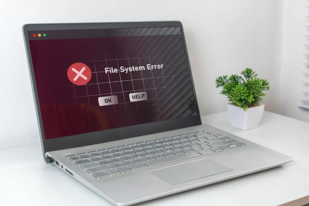 Pantalla de ordenador mostrando un mensaje de error, una situación común cuando investigas por qué no puedo acceder a una página web.